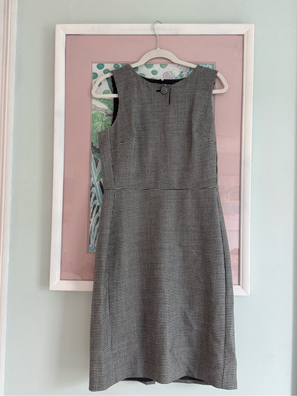 J. Crew Sleeveless Houndstooth Sheath Dress in Black and White